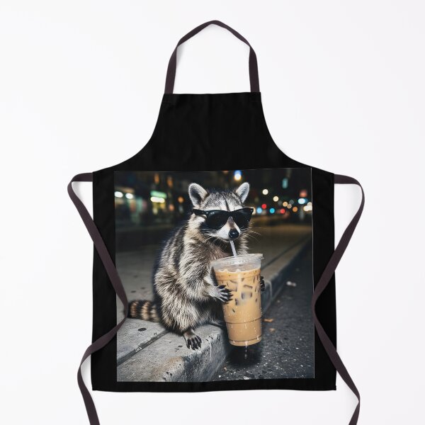 Item preview, Funny Raccoon Drinking Iced Coffee Office Meme designed and sold by PatelCarol.