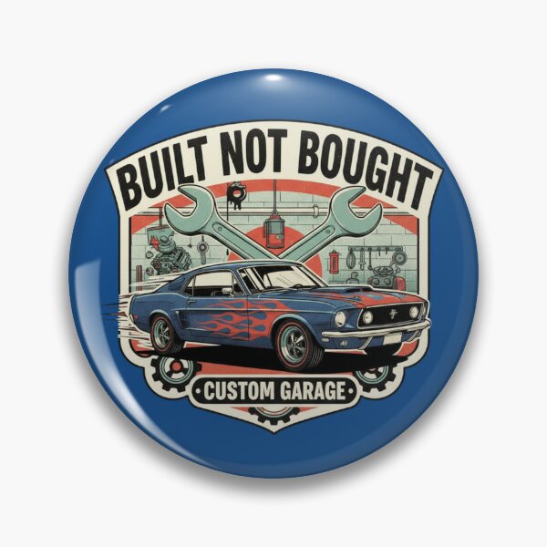 Item preview, Built Not Bought Custom Garage T-Shirt | Vintage Muscle Car Retro Mechanic Design | Classic American Car Culture Art designed and sold by ObsidianUruk.