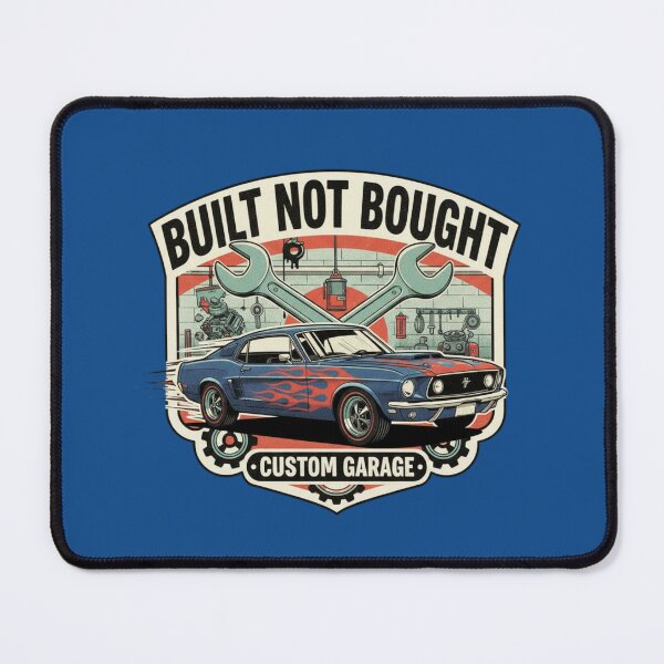 Item preview, Built Not Bought Custom Garage T-Shirt | Vintage Muscle Car Retro Mechanic Design | Classic American Car Culture Art designed and sold by ObsidianUruk.