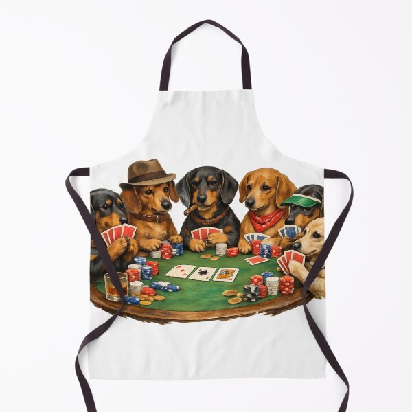 Item preview, Dachshunds Playing Poker Card Game designed and sold by Art by Debasish.