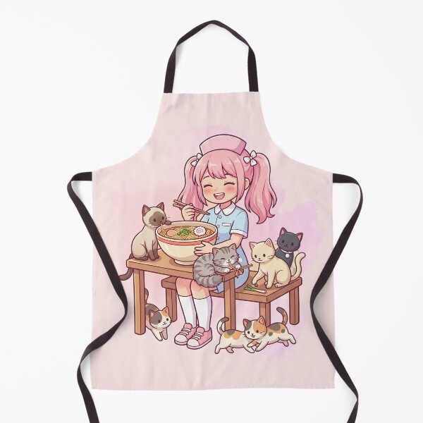 Item preview, Cute Anime Nurse Eating Ramen Cats Happiness Quote Kawaii Cat Lover Gift designed and sold by Im-Ara.