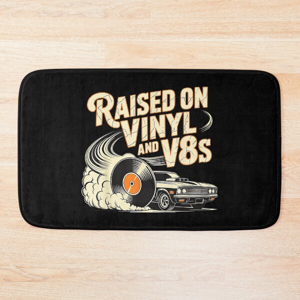 Item preview, Raised On Vinyl and V8s Retro Car Music Culture designed and sold by AlanYYoder.