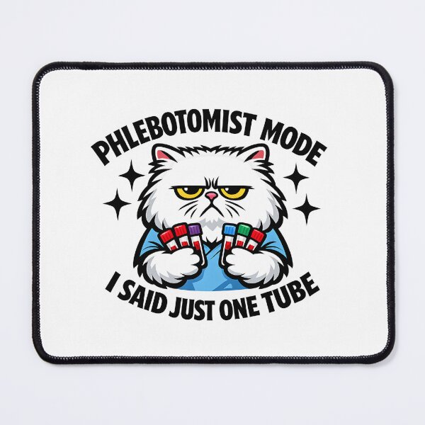 Item preview, Funny Cute Persian Cat Phlebotomist Nurse Mode Design – Medical Lab Tech Humor Gift for National Phlebotomist Recognition Week designed and sold by ClinicalHubs.