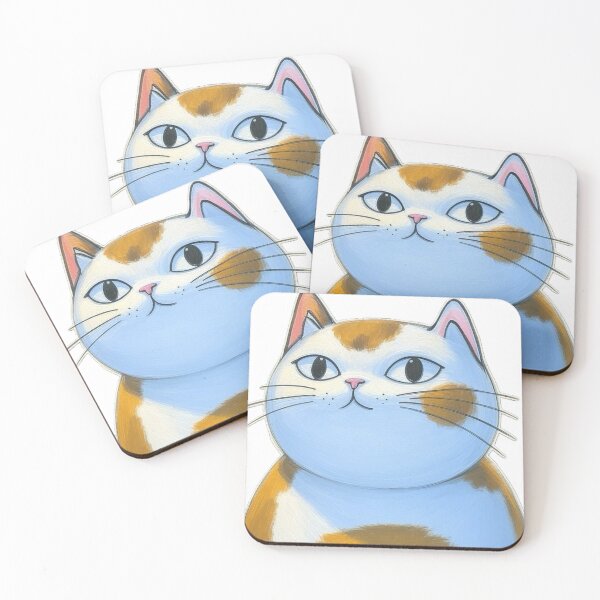 Item preview, Serene Calico: A Minimalist Whiskered Portrait designed and sold by Komatoya.
