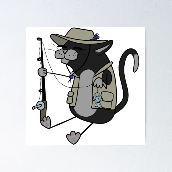 Item preview,  Fishing Kitty (Tuxedo) designed and sold by CritterBazaar.