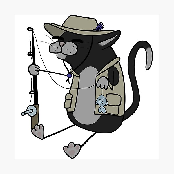 Item preview,  Fishing Kitty (Tuxedo) designed and sold by CritterBazaar.