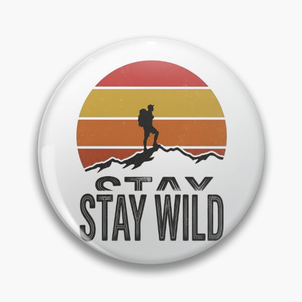 Item preview, Retro Sunset Hiker Silhouette Stay Wild Graphic designed and sold by aashcreat.