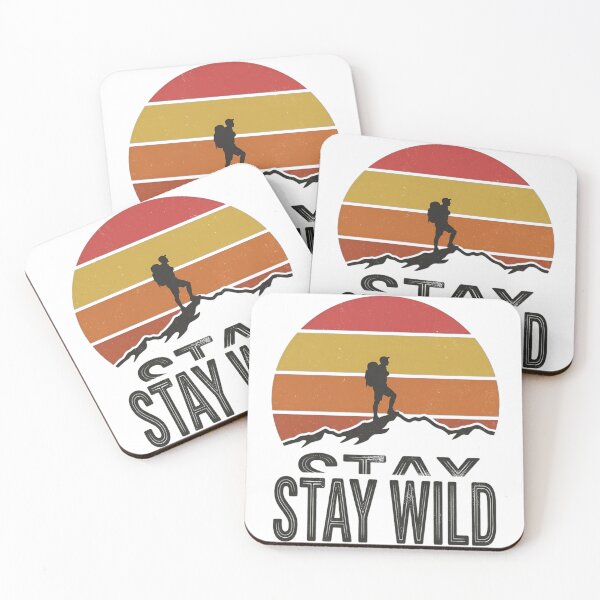 Item preview, Retro Sunset Hiker Silhouette Stay Wild Graphic designed and sold by aashcreat.