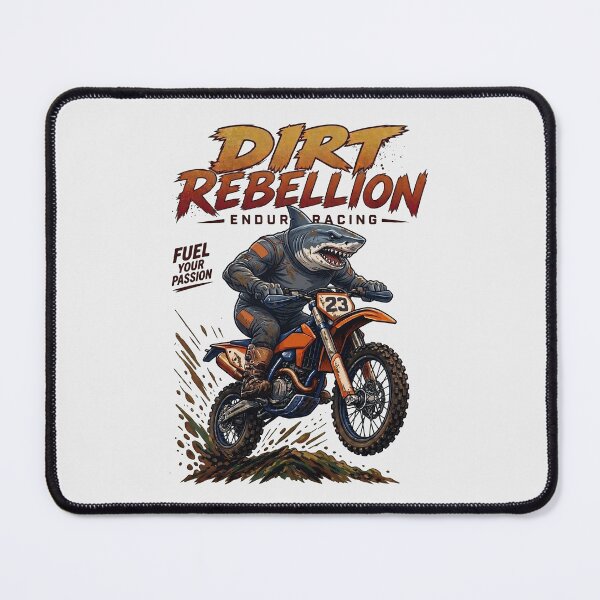 Item preview, Dirt Rebellion Enduro Shark Motocross Racing Art designed and sold by IvoryArtDesign.