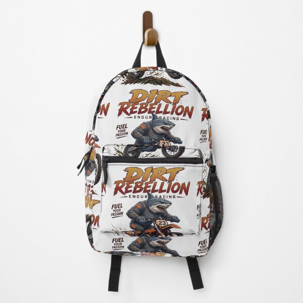 Item preview, Dirt Rebellion Enduro Shark Motocross Racing Art designed and sold by IvoryArtDesign.