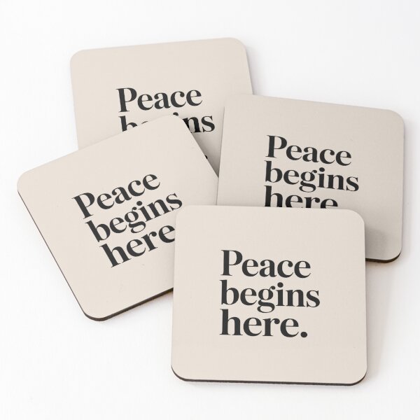 Item preview, Peace Begins Here – Minimal Inner Peace & Mindful Living Quote Design designed and sold by Irene Catchmind.