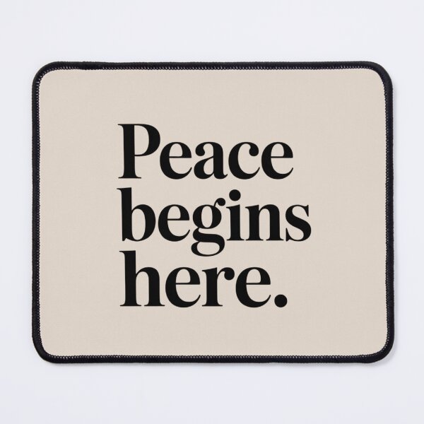 Item preview, Peace Begins Here – Minimal Inner Peace & Mindful Living Quote Design designed and sold by Irene Catchmind.