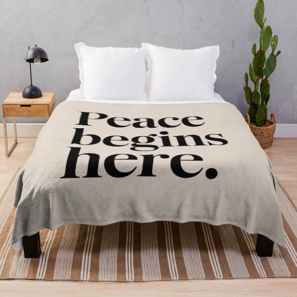 Item preview, Peace Begins Here – Minimal Inner Peace & Mindful Living Quote Design designed and sold by Irene Catchmind.