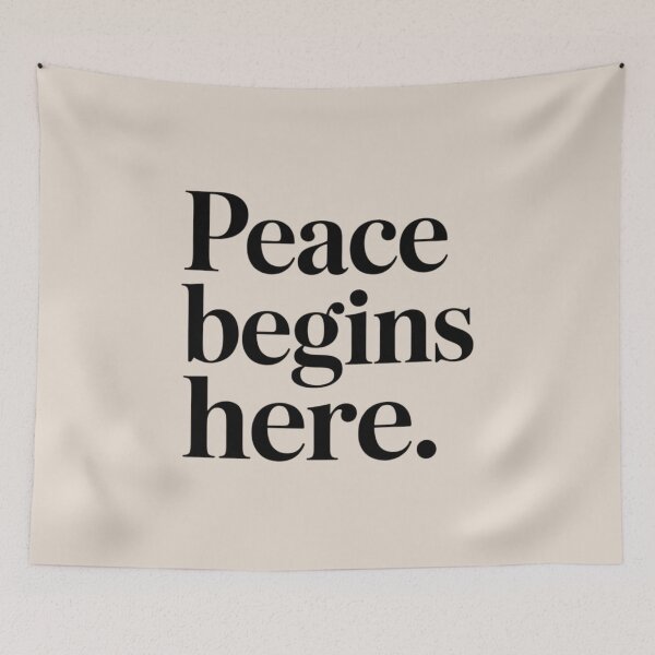Item preview, Peace Begins Here – Minimal Inner Peace & Mindful Living Quote Design designed and sold by Irene Catchmind.