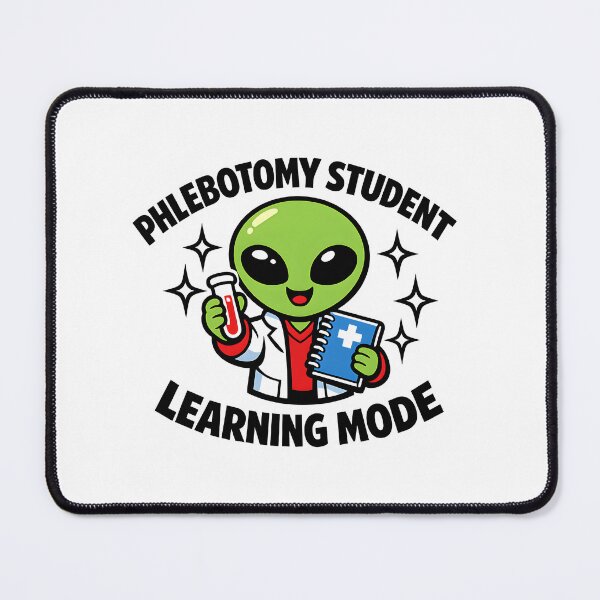 Item preview, Cute Alien Phlebotomy Student Learning Mode Funny Medical Lab Tech Design for National Phlebotomist Recognition Week Gift designed and sold by ClinicalHubs.