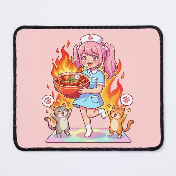 Item preview, Strong Anime Nurse Loves Spicy Ramen Cat Funny Motivational Cute Kawaii Nurse Gift designed and sold by Im-Ara.