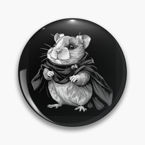Item preview, Cute Hamster in Cape Black and White Animal Illustration designed and sold by inkoutninja.