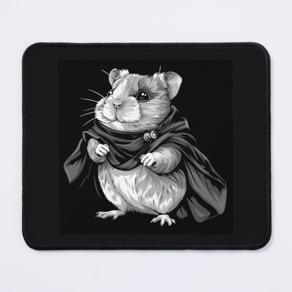 Item preview, Cute Hamster in Cape Black and White Animal Illustration designed and sold by inkoutninja.