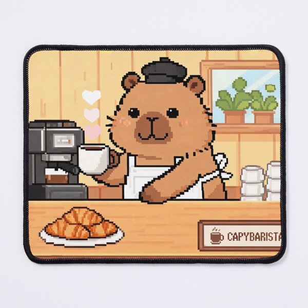 Item preview, Capybarista - Cute Pixel Art Capybara With Coffee designed and sold by PixelFishie.