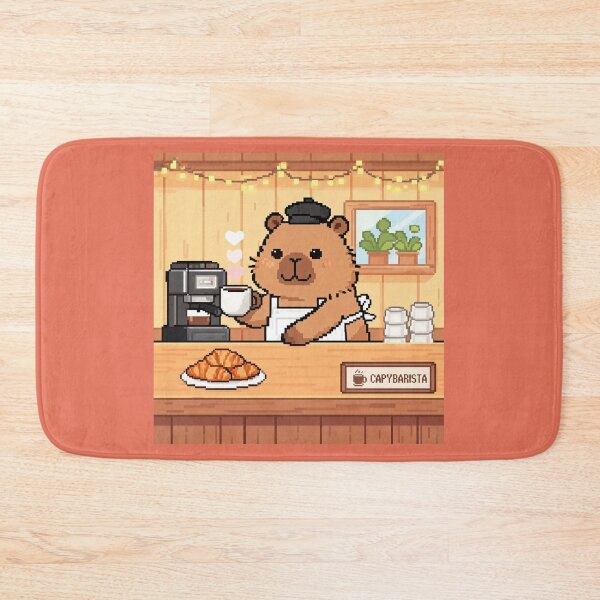 Item preview, Capybarista - Cute Pixel Art Capybara With Coffee designed and sold by PixelFishie.