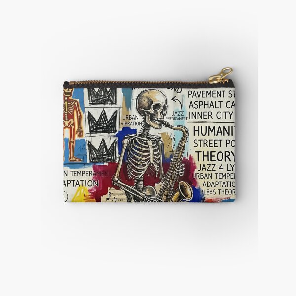 Item preview, To Cool Hip Modern Street Art - Graffiti Style Mixed media Skeleton Playing the Saxophone designed and sold by CattlettArt.