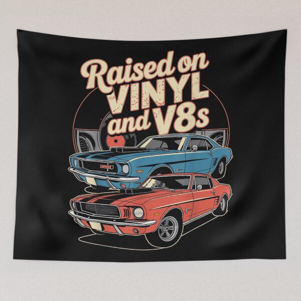 Item preview, Raised on Vinyl and V8s Retro Car Music designed and sold by AlanYYoder.
