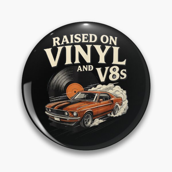 Item preview, Raised On Vinyl and V8s Retro Muscle Car Music Culture Lover designed and sold by AlanYYoder.