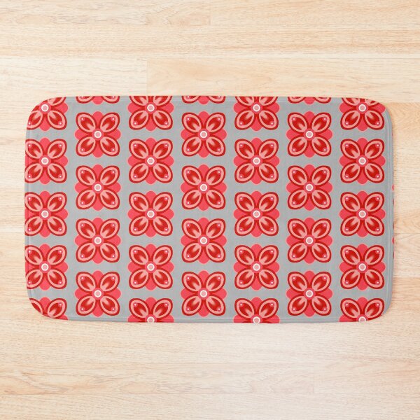 Item preview, Geometric red flower pattern design designed and sold by nathanmurphyart.