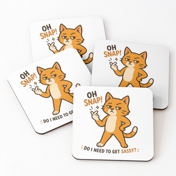 Item preview, Sassy Orange Cat Oh Snap Quote designed and sold by StickerPunk.