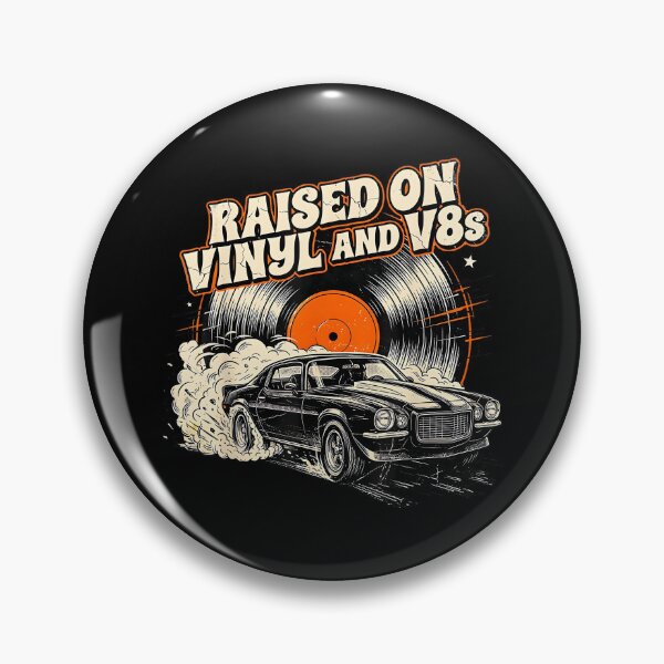 Item preview, Raised On Vinyl and V8s Retro Muscle Car Music Culture Lover designed and sold by AlanYYoder.