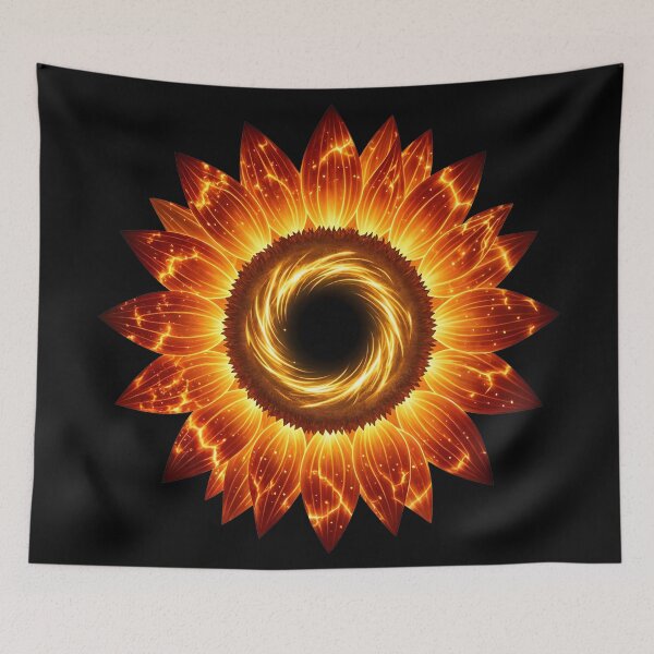 Item preview, Supernova Sunflower: Fiery Cosmic Bloom designed and sold by BGM by AI.