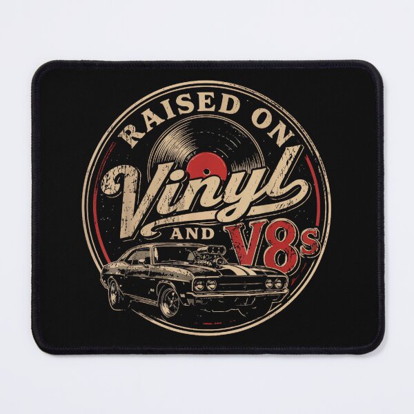 Item preview, Raised On Vinyl and V8s Retro Car Music Culture designed and sold by AlanYYoder.