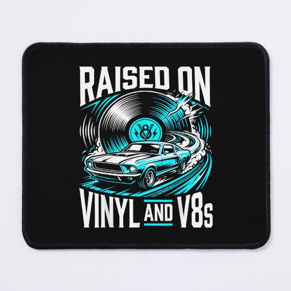 Item preview, Raised On Vinyl and V8s Retro Car Music Culture designed and sold by AlanYYoder.