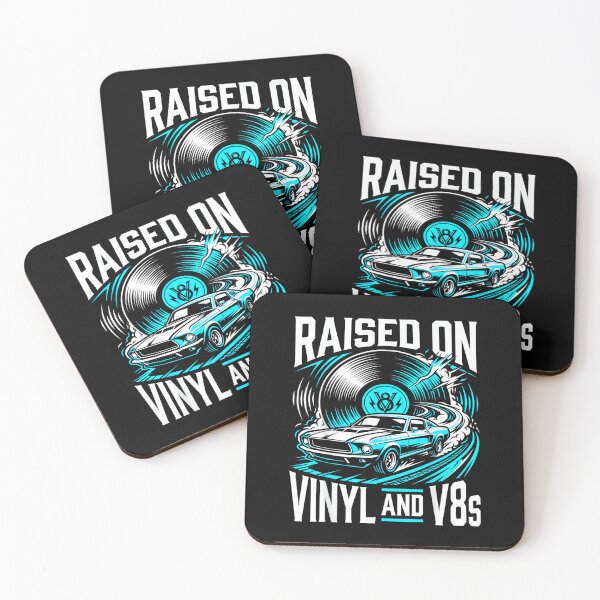Item preview, Raised On Vinyl and V8s Retro Car Music Culture designed and sold by AlanYYoder.