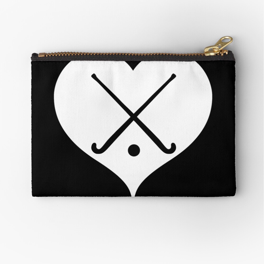 "Hockey stick heart field hockey" Zipper Pouch for Sale by RetroFuchs