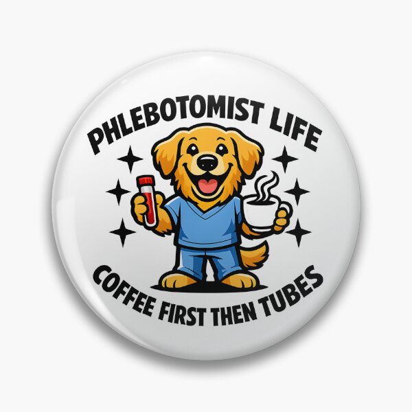 Item preview, Cute Golden Retriever Phlebotomist Funny Coffee Life Design – Medical Lab Week Nurse Appreciation Gift designed and sold by ClinicalHubs.