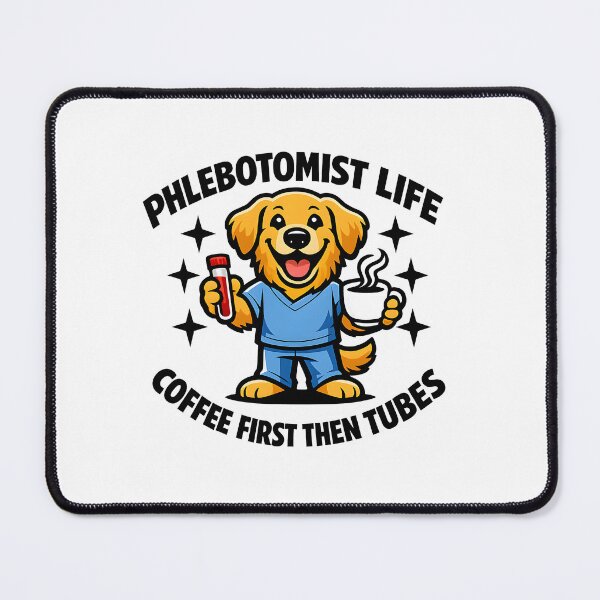 Item preview, Cute Golden Retriever Phlebotomist Funny Coffee Life Design – Medical Lab Week Nurse Appreciation Gift designed and sold by ClinicalHubs.