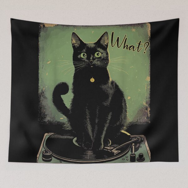Item preview, Black Cat Sitting On Vinyl Record Player Women Men designed and sold by AlanYYoder.
