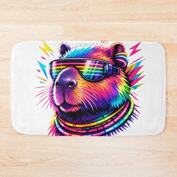 Item preview, Colorful Neon Rave Capybara Cyberpunk designed and sold by Art by Debasish.