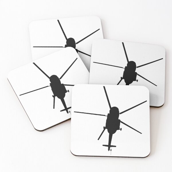 Item preview, Black helicopter silhouette on a white background designed and sold by ArtEventET.