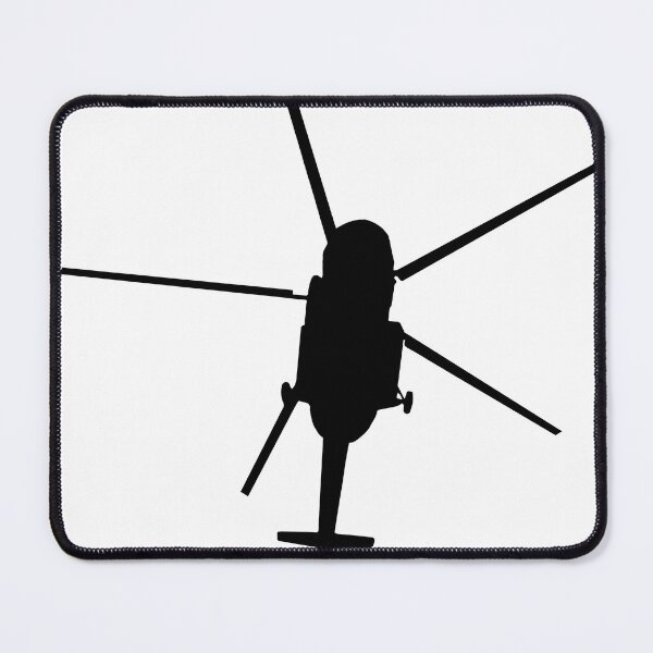Item preview, Black helicopter silhouette on a white background designed and sold by ArtEventET.