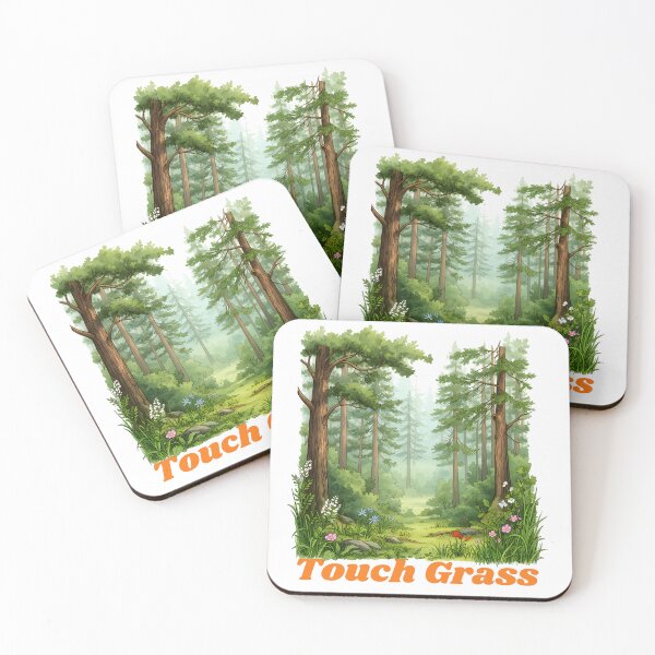 Item preview, "Touch Grass" Forest Path Print designed and sold by WrenAndWhimsy.