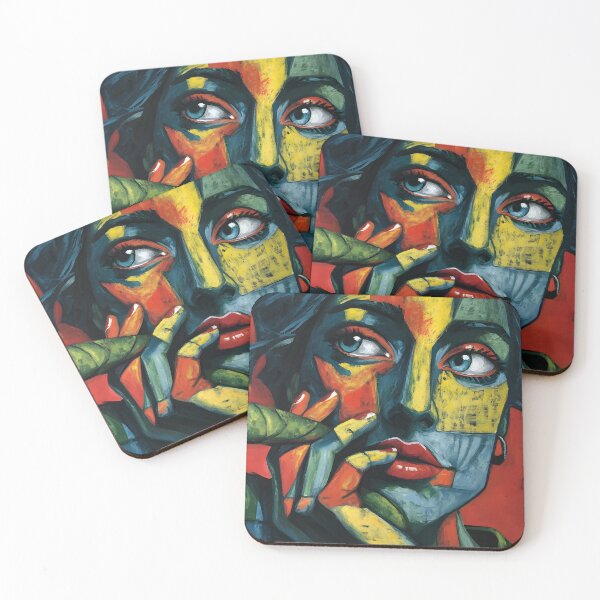 Item preview, Bold Abstract Woman Holding Cigar - Color Block Portrait with Striking Expression and Modern Art designed and sold by OlfactoART Studio.