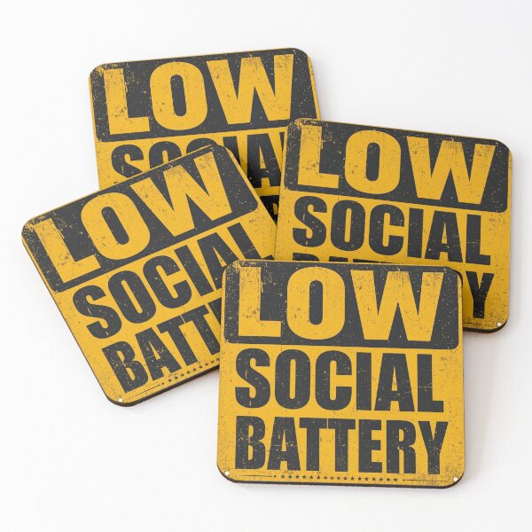 Item preview, Low Social Battery Warning Label designed and sold by EchoPrint Co..