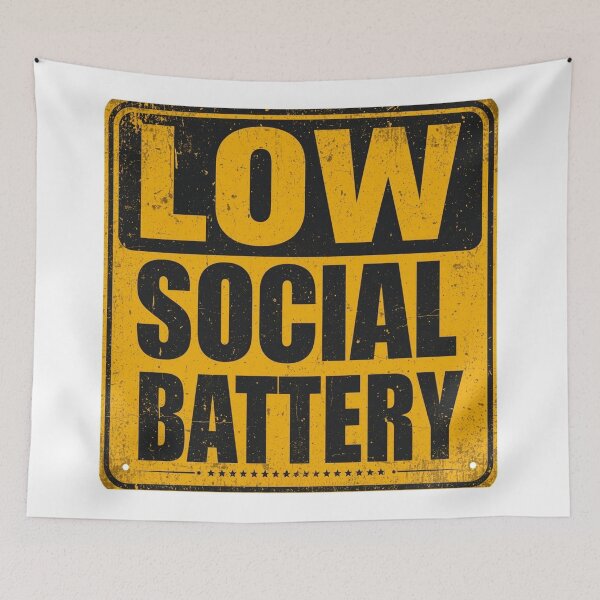 Item preview, Low Social Battery Warning Label designed and sold by EchoPrint Co..