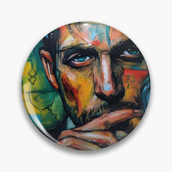 Item preview, Man with Cigar - Vibrant Abstract Portrait with Bold Color Energy and Expressive Modern Style designed and sold by OlfactoART Studio.