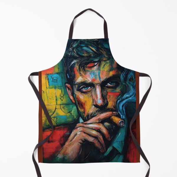 Item preview, Man with Cigar - Vibrant Abstract Portrait with Bold Color Energy and Expressive Modern Style designed and sold by OlfactoART Studio.