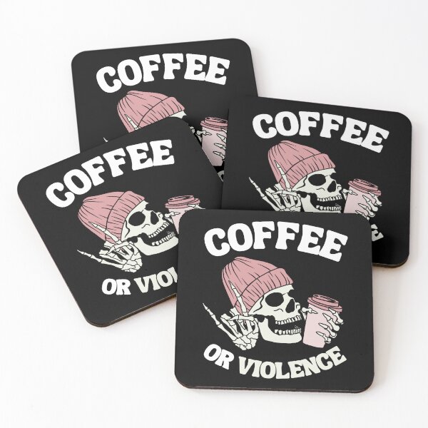 Item preview, coffee or violence simple classic design designed and sold by OldSkullDesigns.