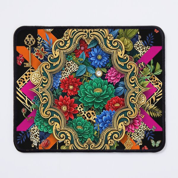 Item preview, Maximalist Baroque Floral Collage Art with Leopard Print designed and sold by SholoStudio.