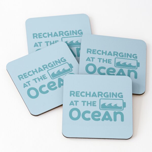 Item preview, Recharging at the Ocean – Coastal Wellness Typography Design designed and sold by Sea Gem.